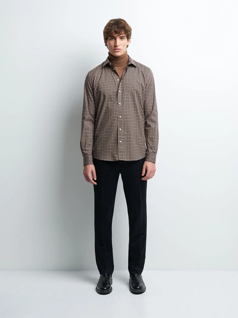 Chemise extra-slim géométrique