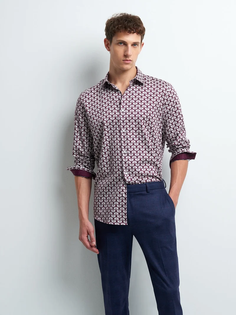 Chemise slim en satin végétale