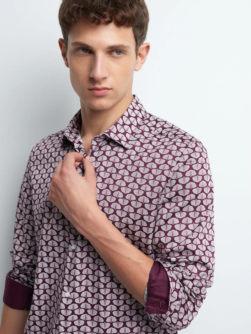 Chemise slim en satin végétale