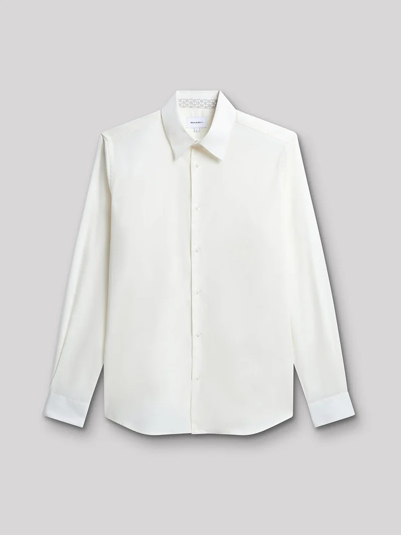 Chemise slim faux uni