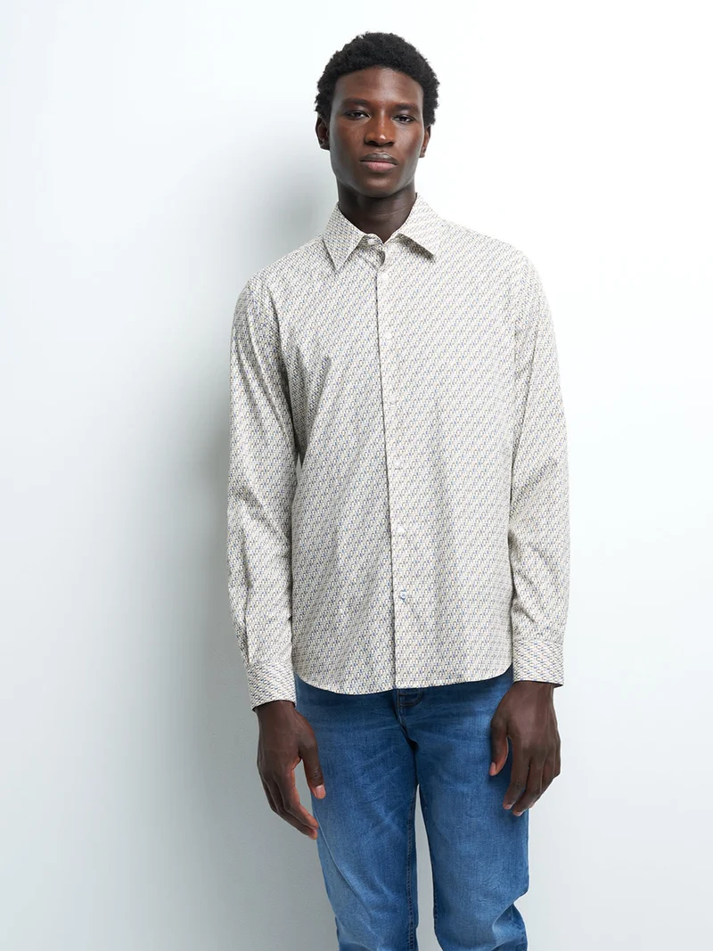 Chemise slim géométrique