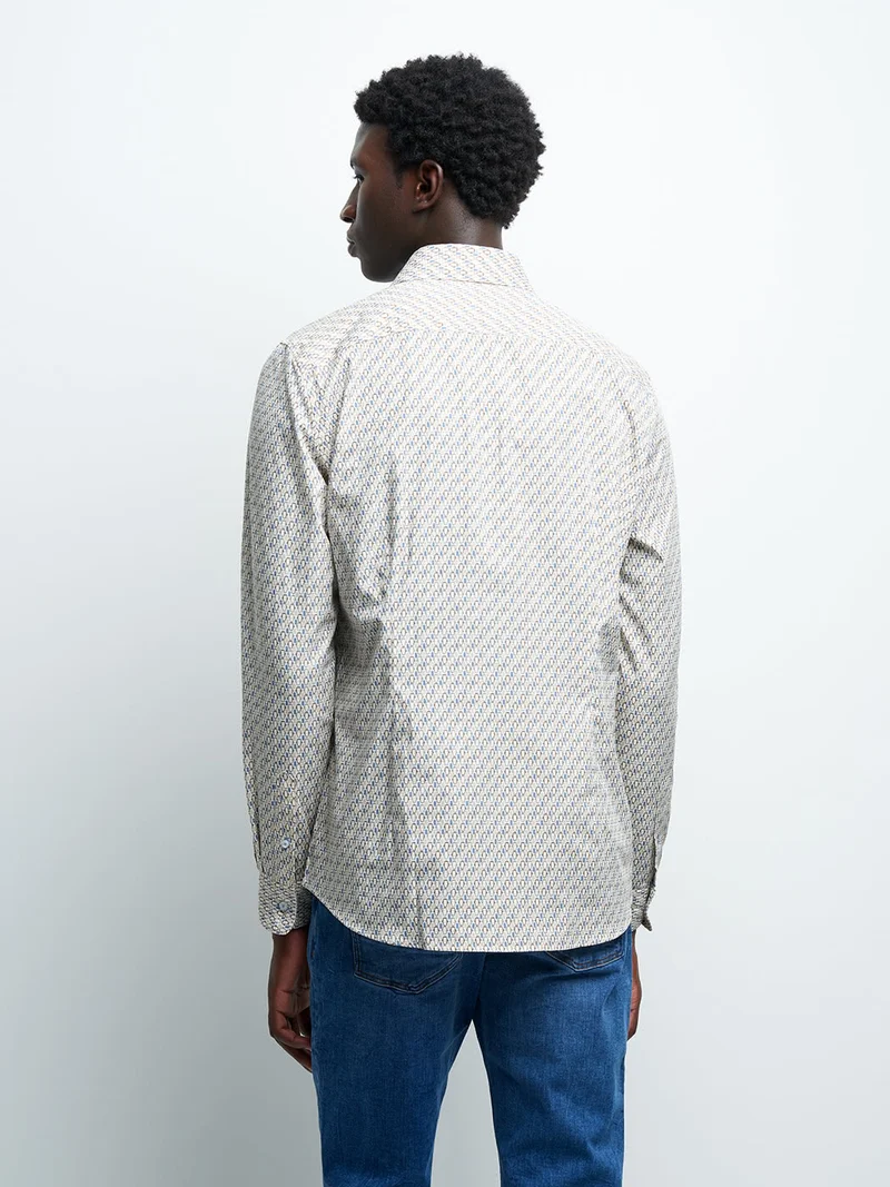 Chemise slim géométrique