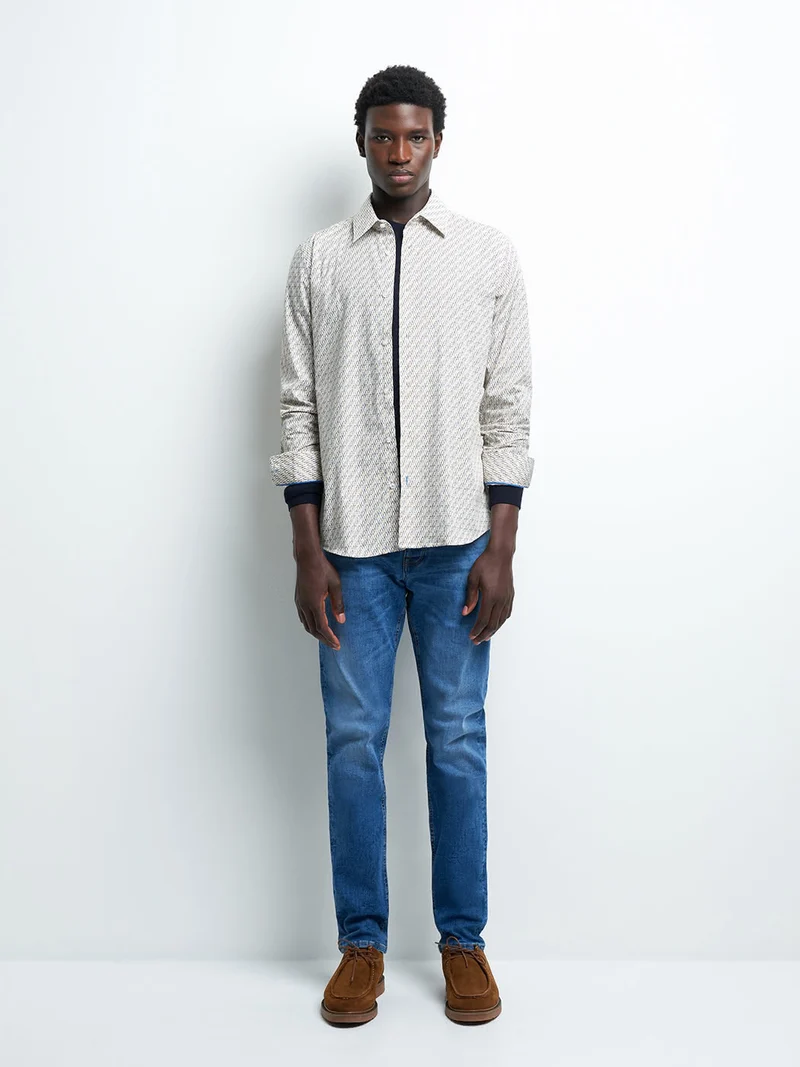 Chemise slim géométrique