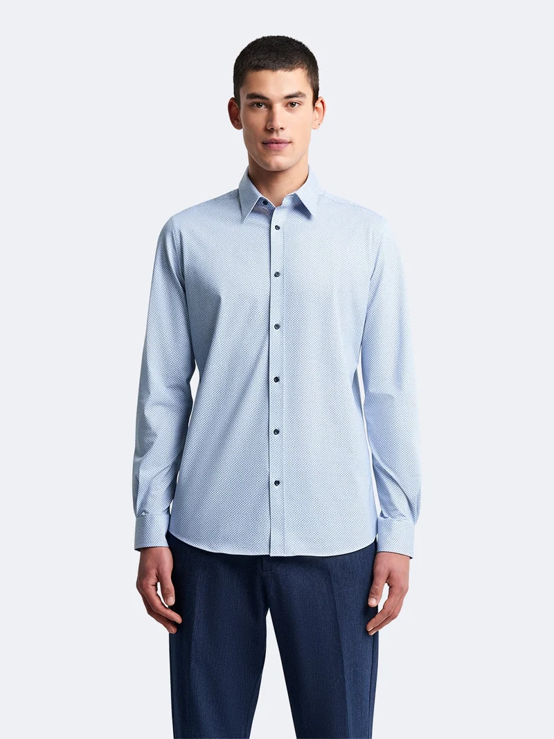 Chemise slim stretch géométrique