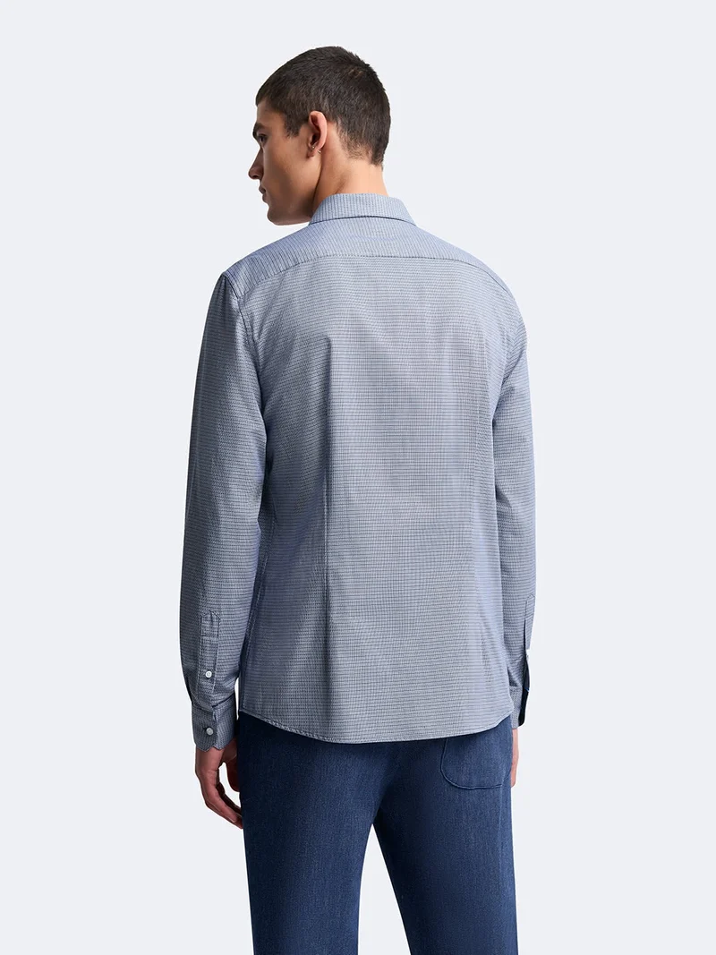 Chemise slim faux uni