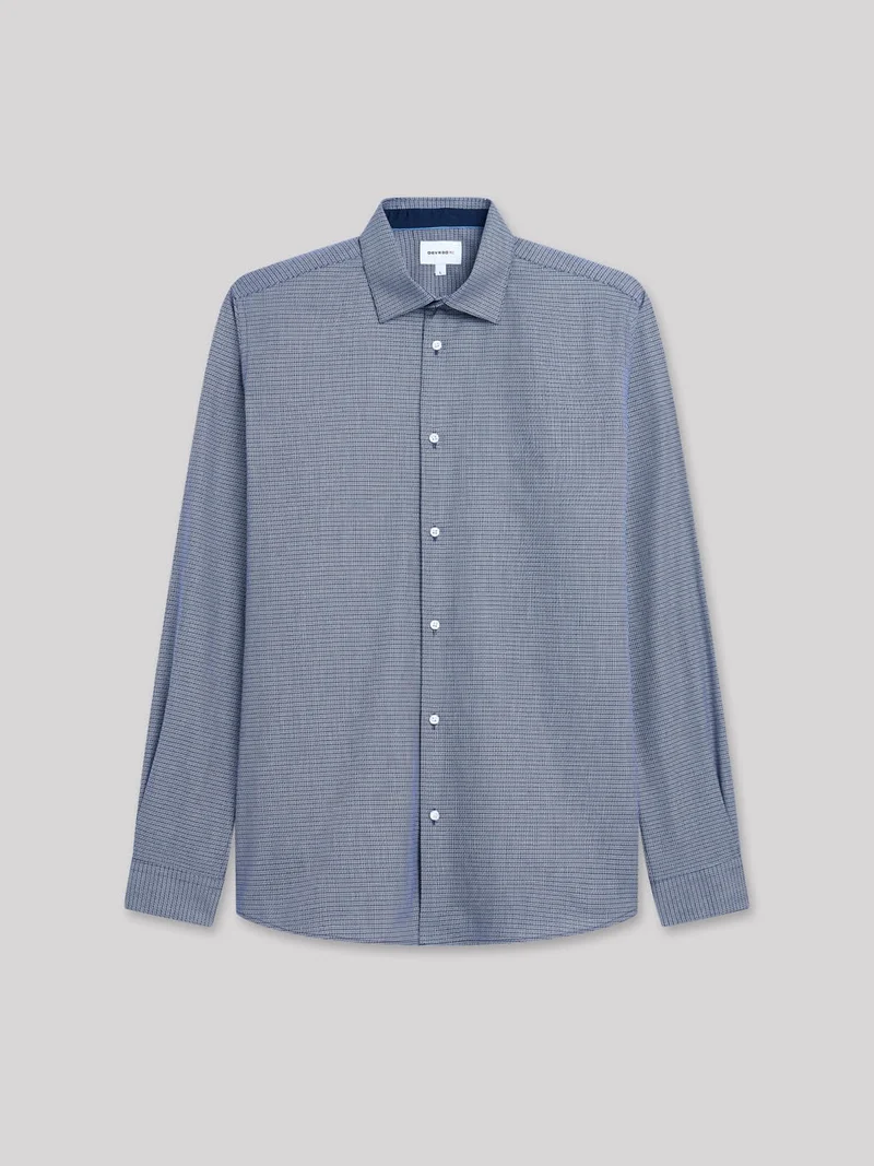 Chemise slim faux uni