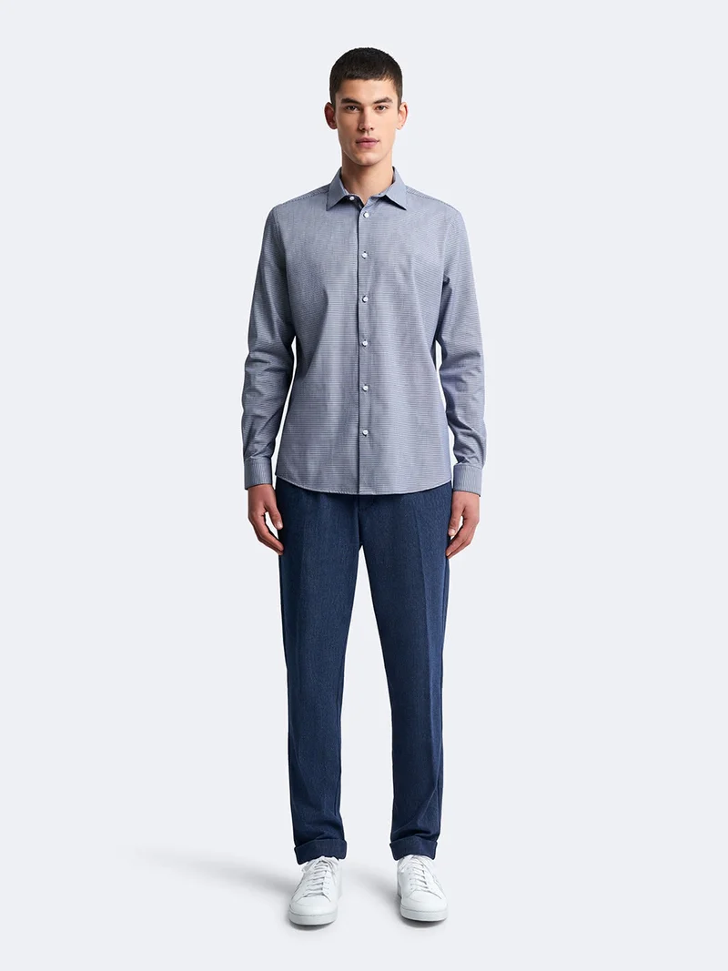 Chemise slim faux uni