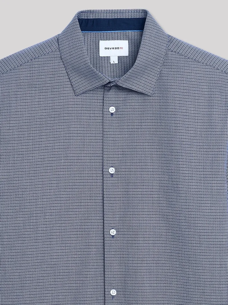 Chemise slim faux uni