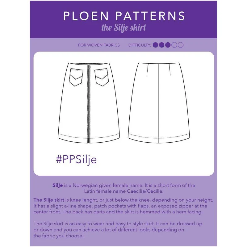 Patron de couture PDF | Jupe Silje | Ploen Patterns