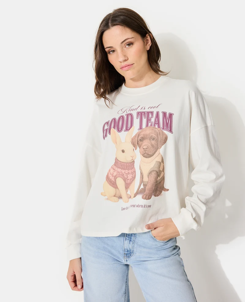 T-shirt manches longues avec print