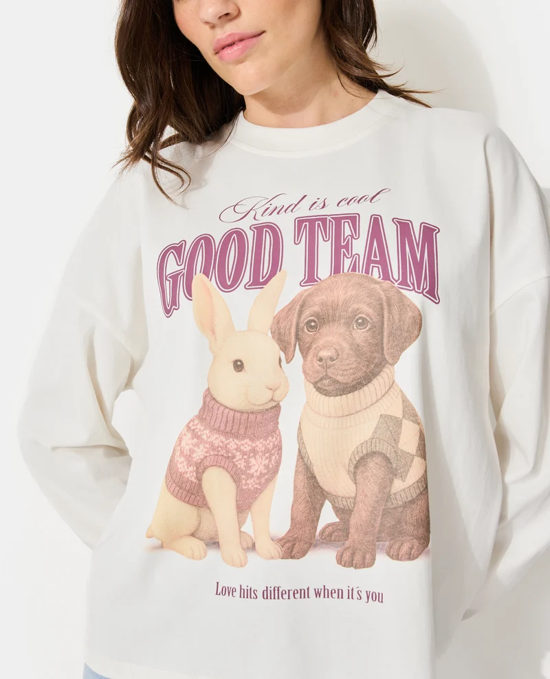 T-shirt manches longues avec print