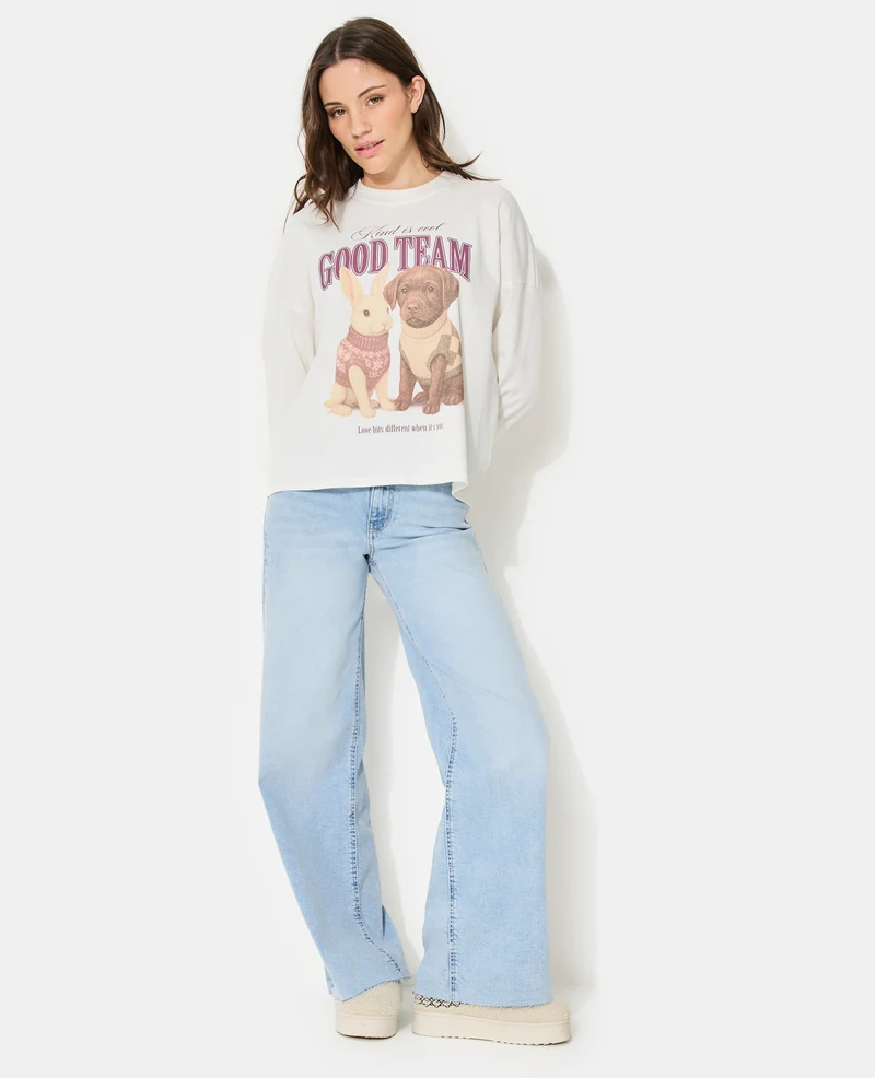 T-shirt manches longues avec print
