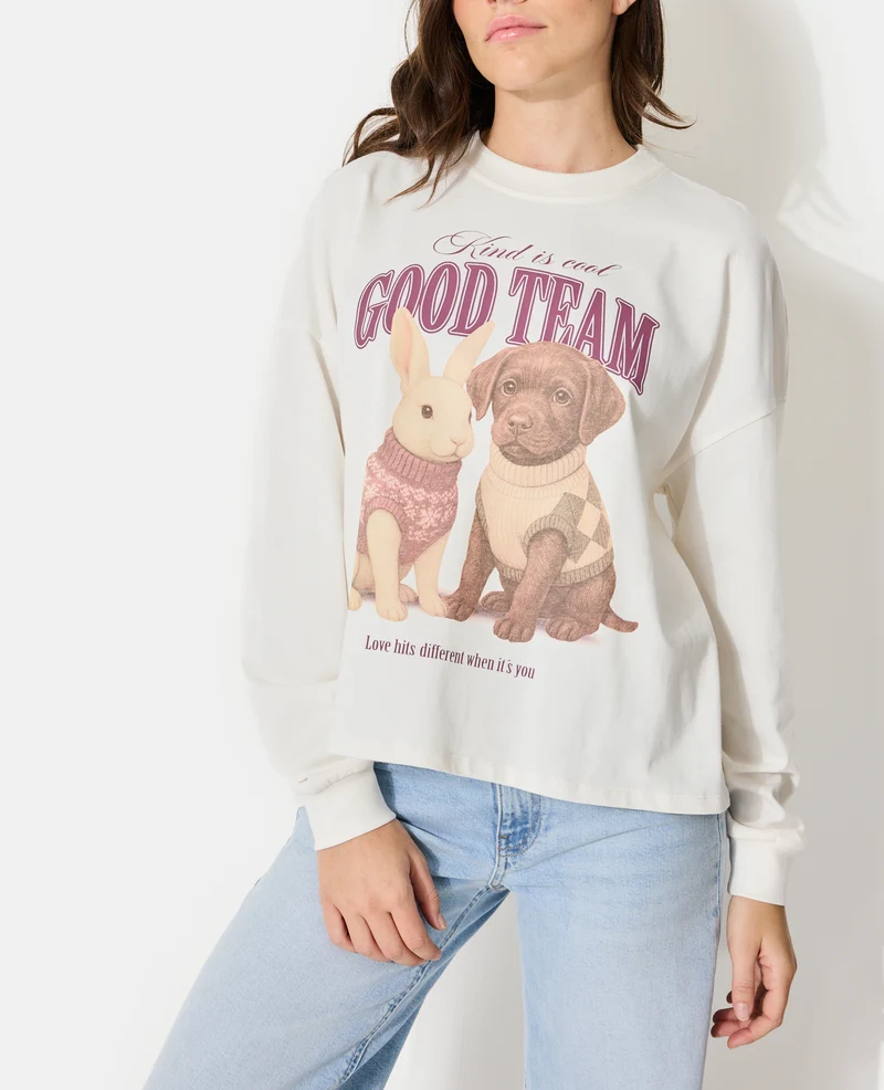 T-shirt manches longues avec print