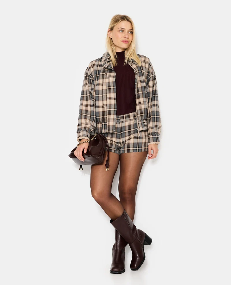 Mini-short city motif carreaux