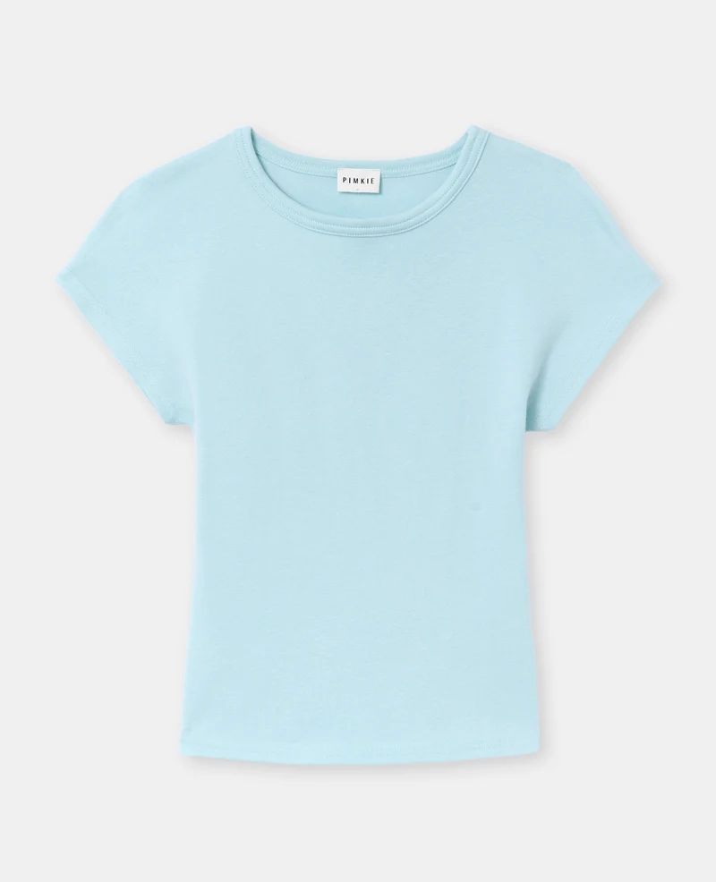 T-shirt ajusté col rond et manches raccourcies