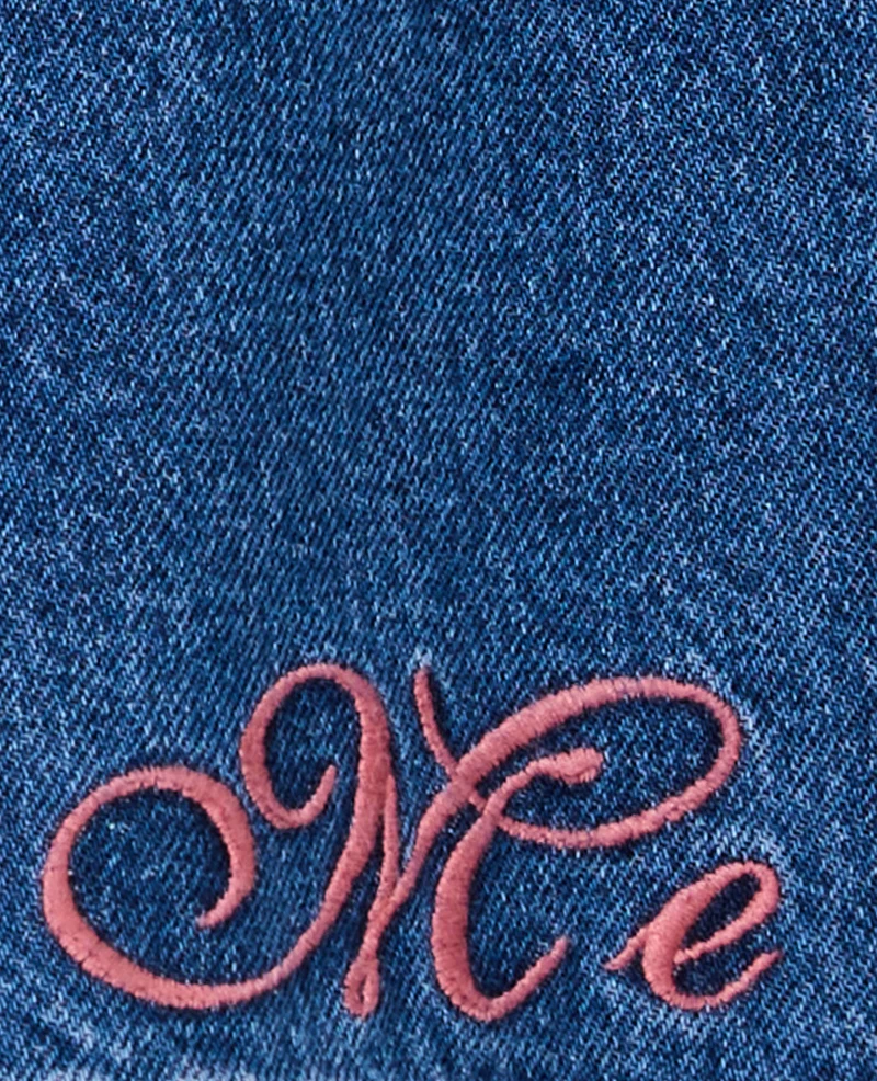 Jean flare taille haute avec broderies
