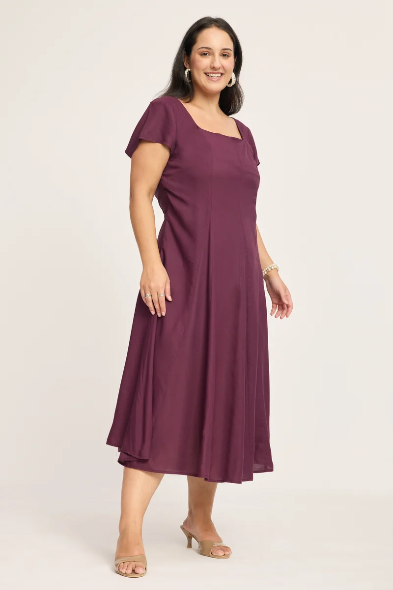 Zofia|100% Viscose Panelled Godet Dress