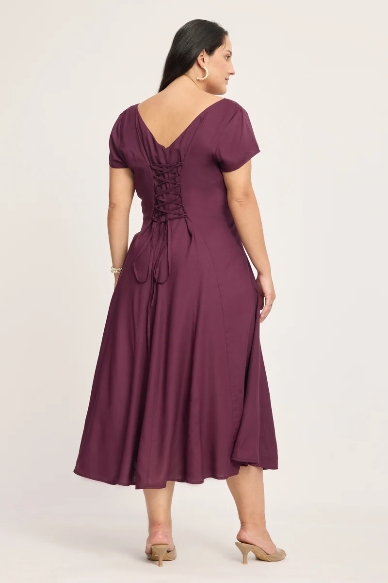 Zofia|100% Viscose Panelled Godet Dress