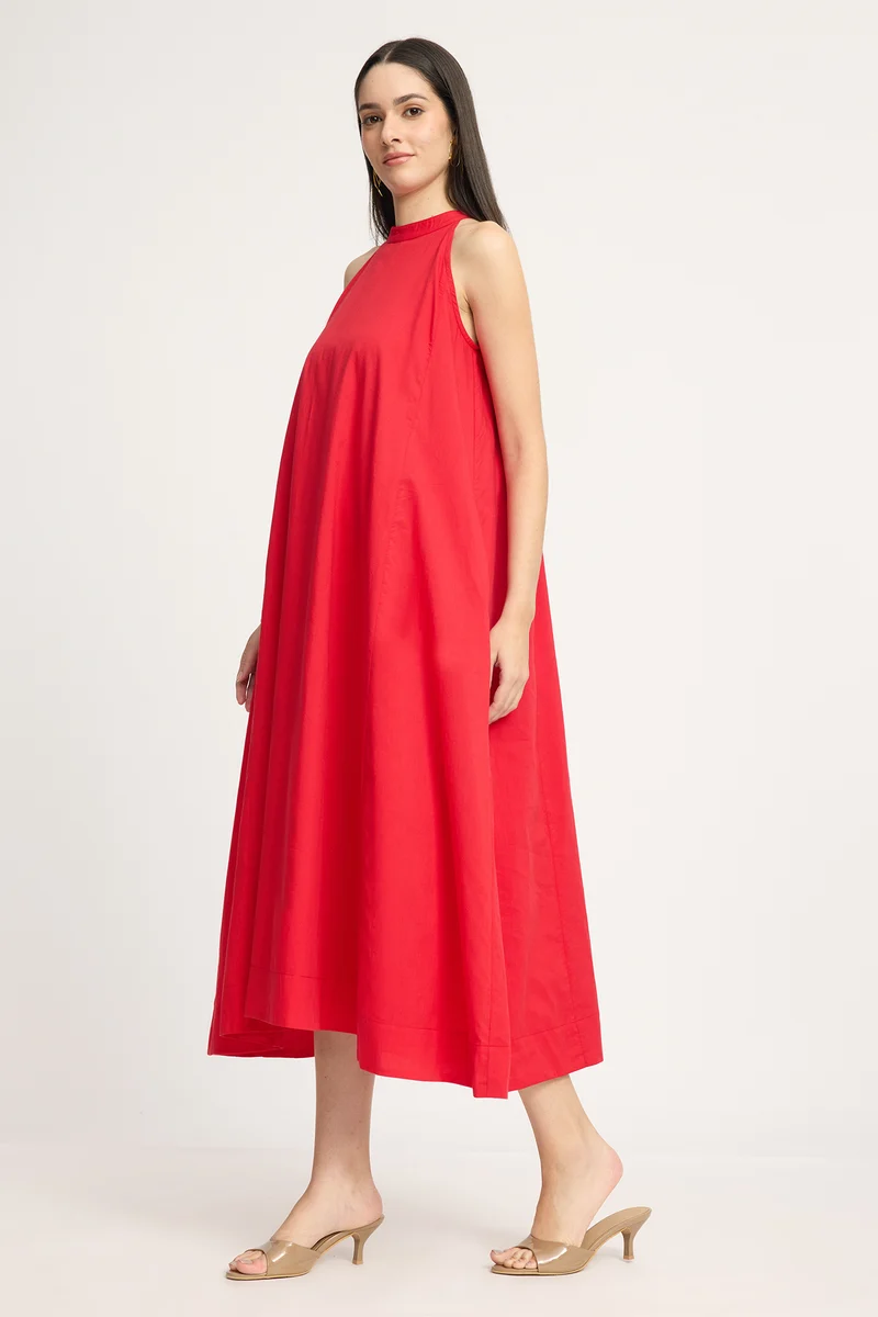 Jannae Top|100% Cotton Halter Neck Flared Dress