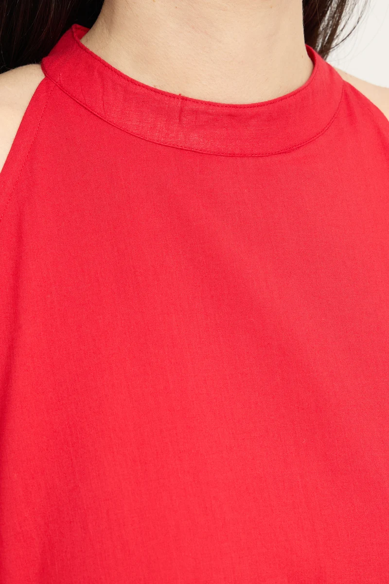 Jannae Top|100% Cotton Halter Neck Flared Dress