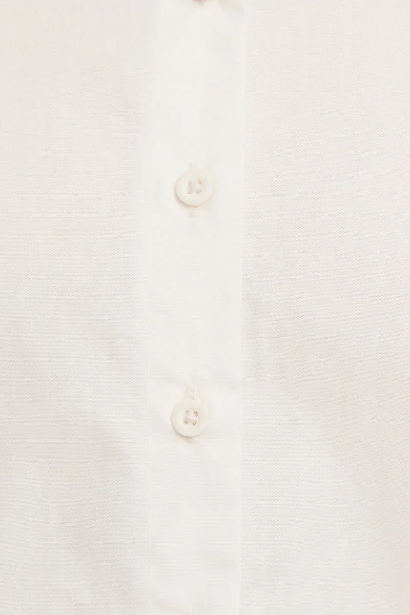 Zolata|100% Cotton Puff Sleeve Crop Shirt