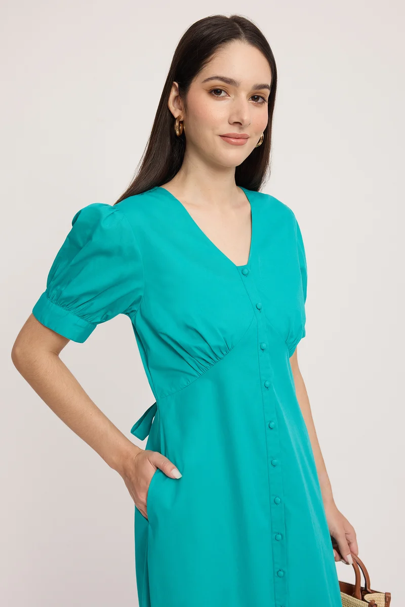Frera|100% Cotton Tier Hem Midi Dress