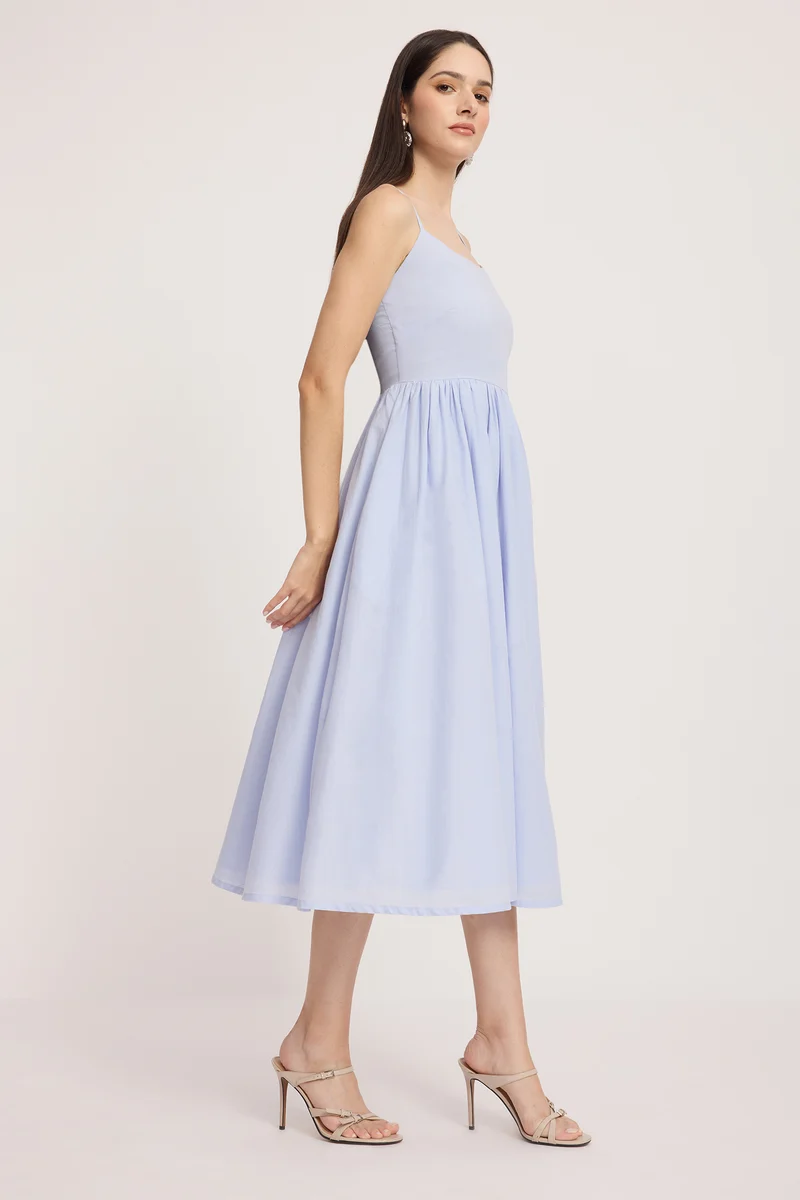 Yalietzi|100% Cotton Strappy Midi Dress