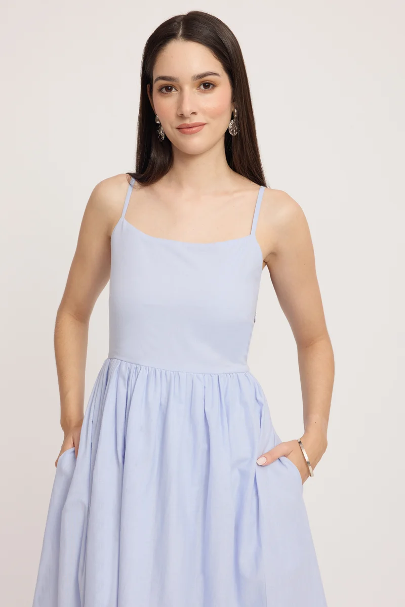 Yalietzi|100% Cotton Strappy Midi Dress