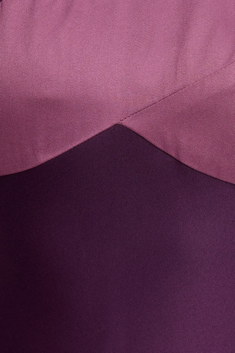 Ojara|100% Cotton Contrast Paneled Maxi Dress