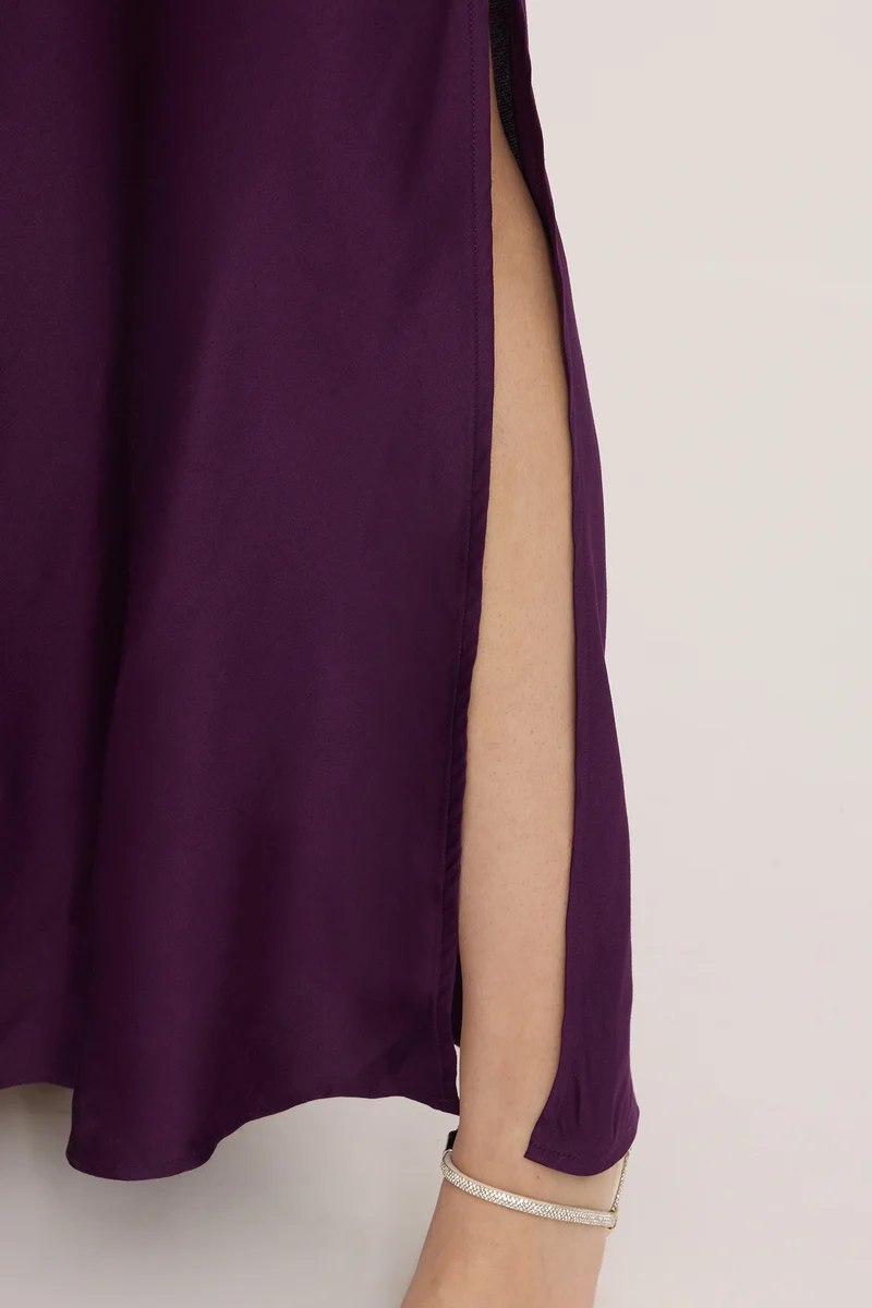 Ojara|100% Cotton Contrast Paneled Maxi Dress