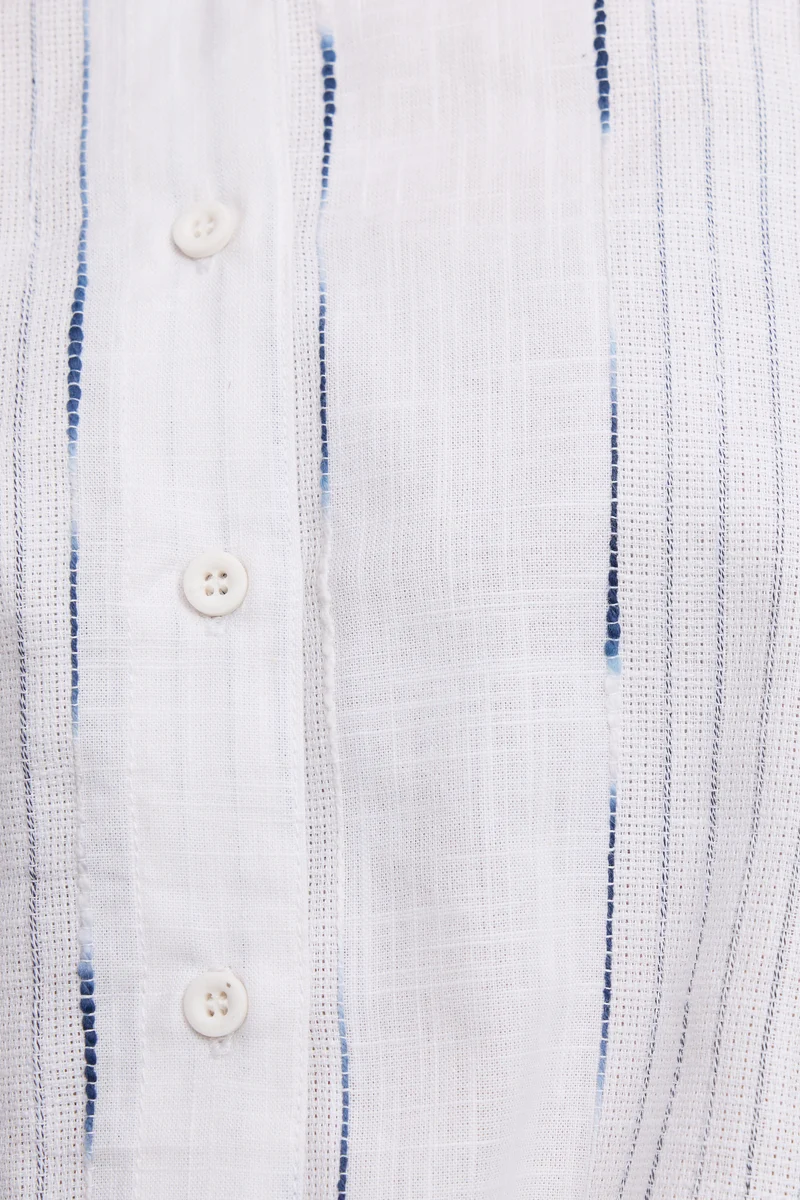 Cantu|100% Cotton Drawstring Detail Shirt
