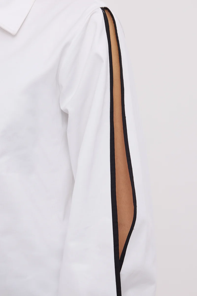 Juhn|100% Cotton Slit Sleeve Regular Shirt