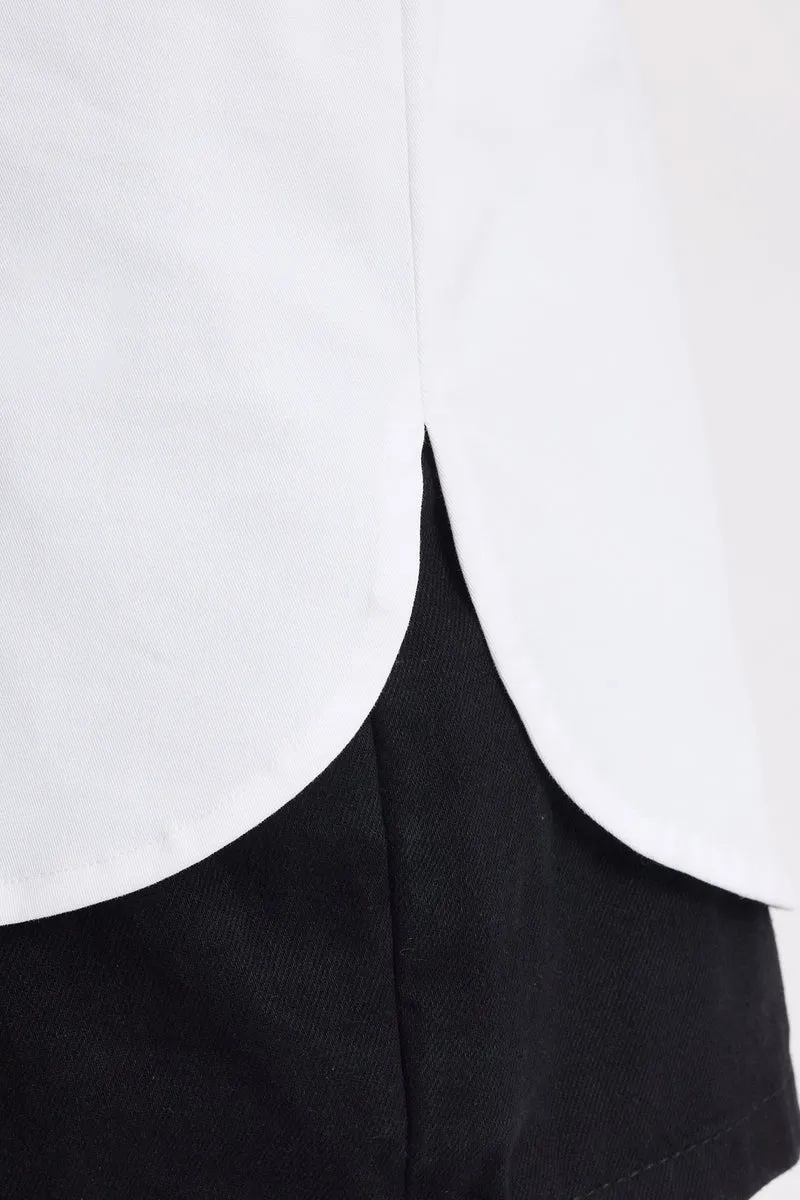 Juhn|100% Cotton Slit Sleeve Regular Shirt