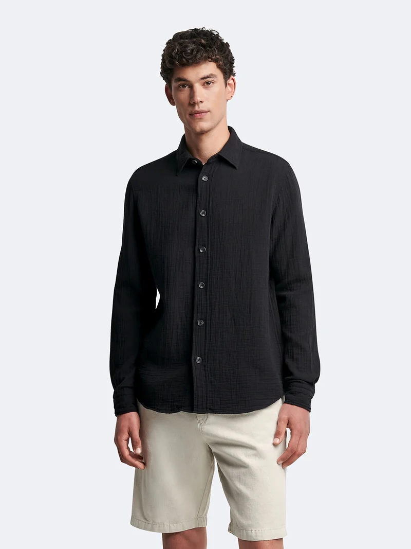 Chemise regular en 100% gaze de coton