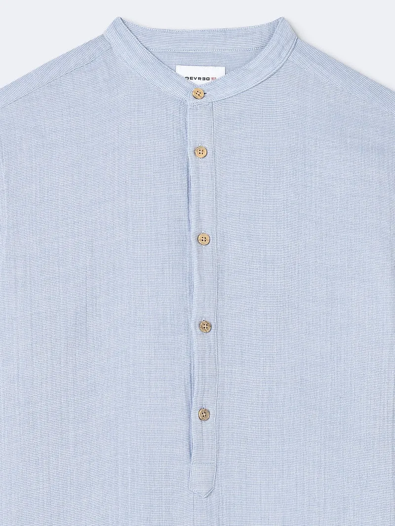 Chemise 100% coton rayée col officier