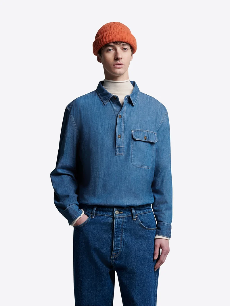 Chemise vareuse en jean - L'atelier