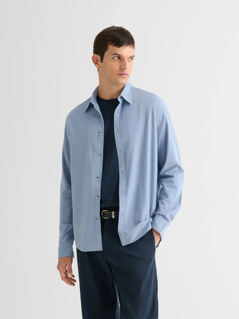 Chemise slim en velours