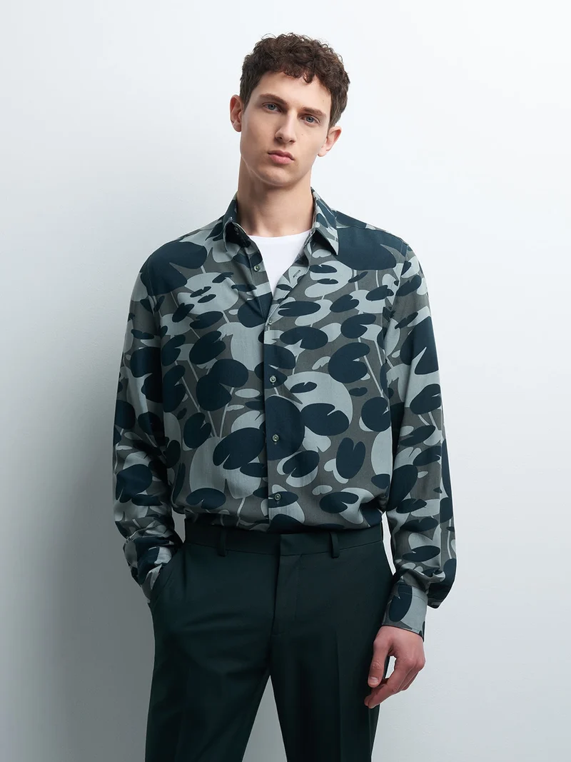 Chemise slim végétale