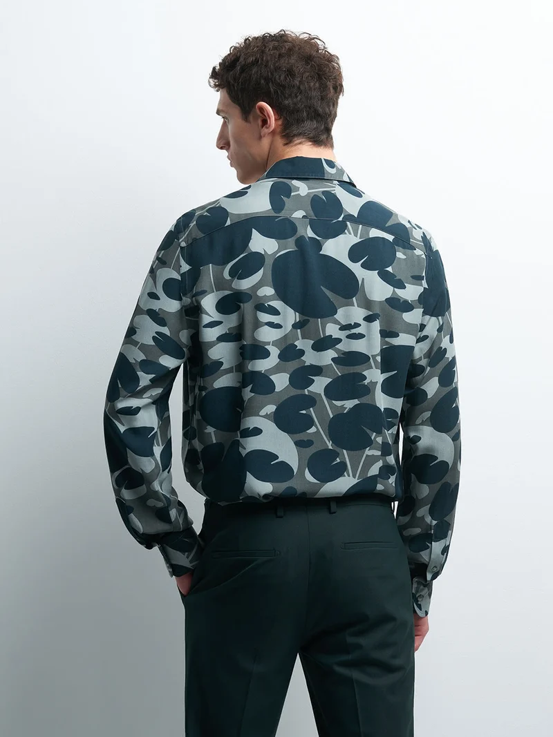 Chemise slim végétale