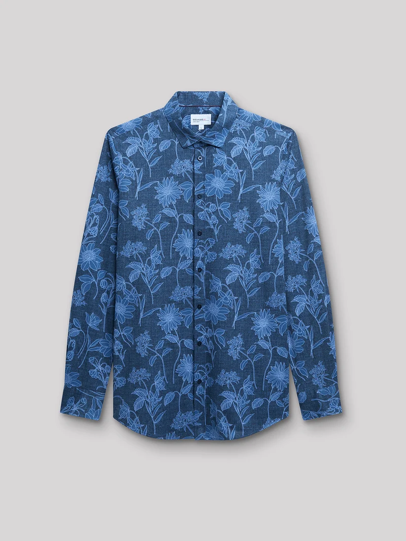 Chemise extra-slim stretch fleurie