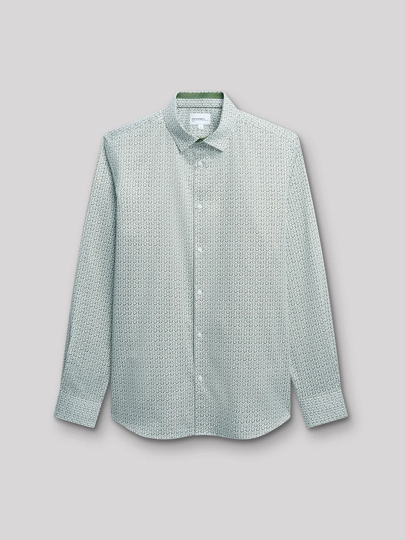 Chemise slim en satin fleurie
