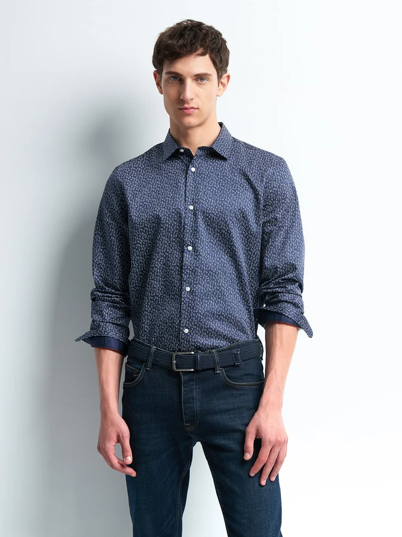 Chemise slim végétale