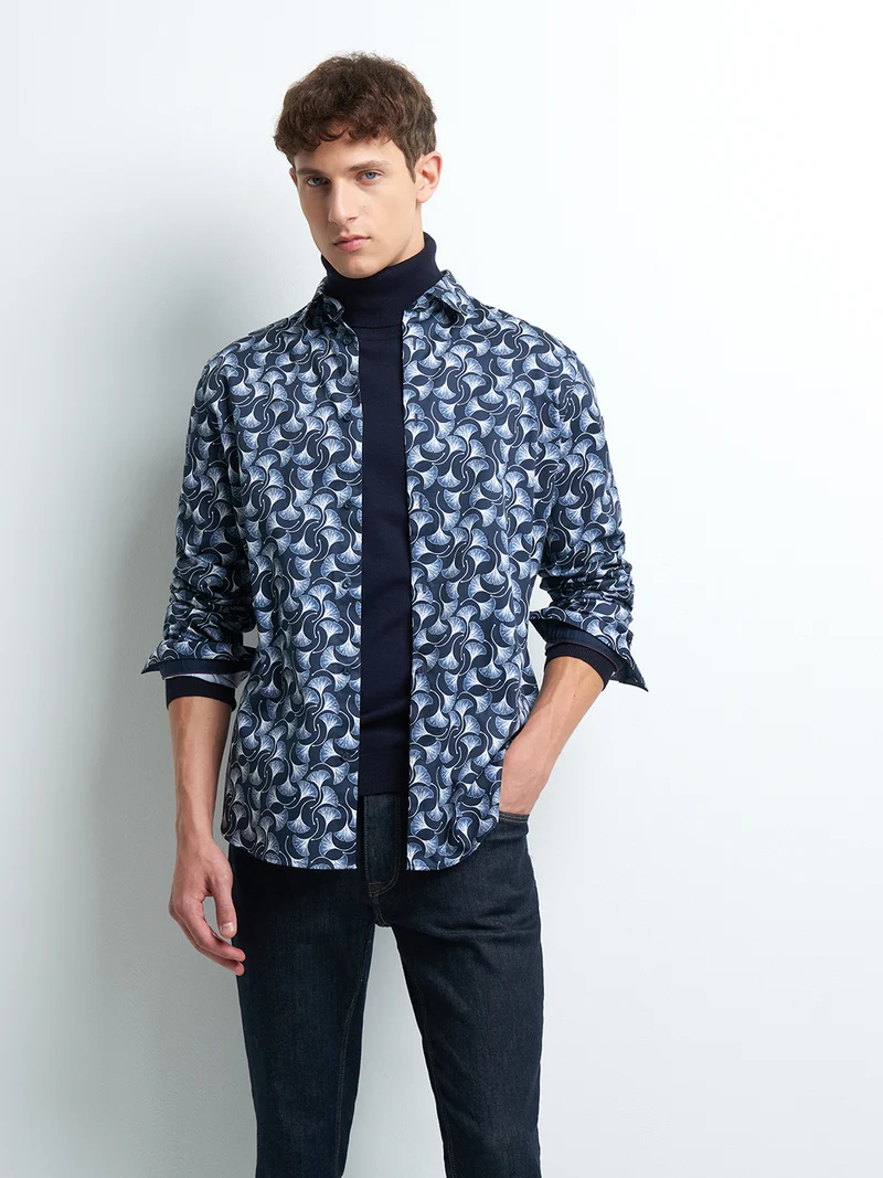 Chemise slim végétale