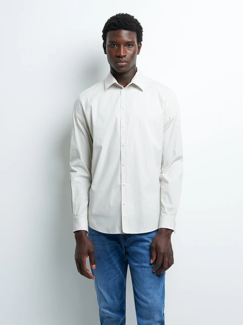 Chemise extra-slim stretch géométrique