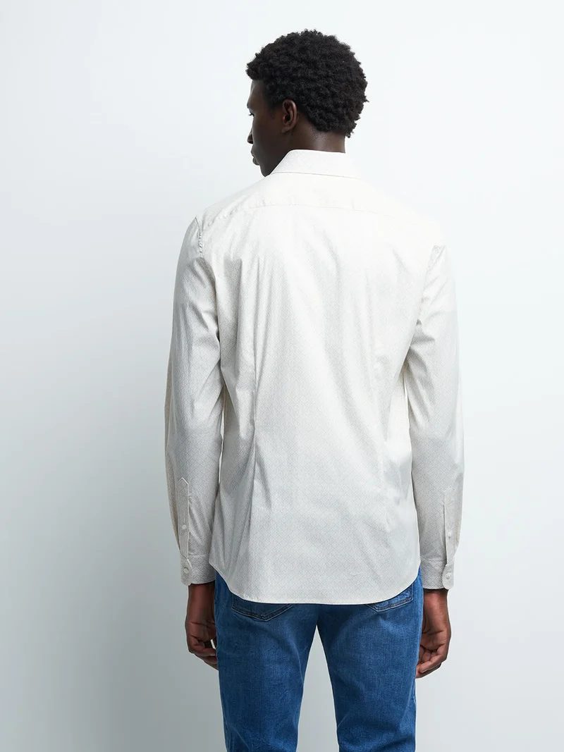 Chemise extra-slim stretch géométrique