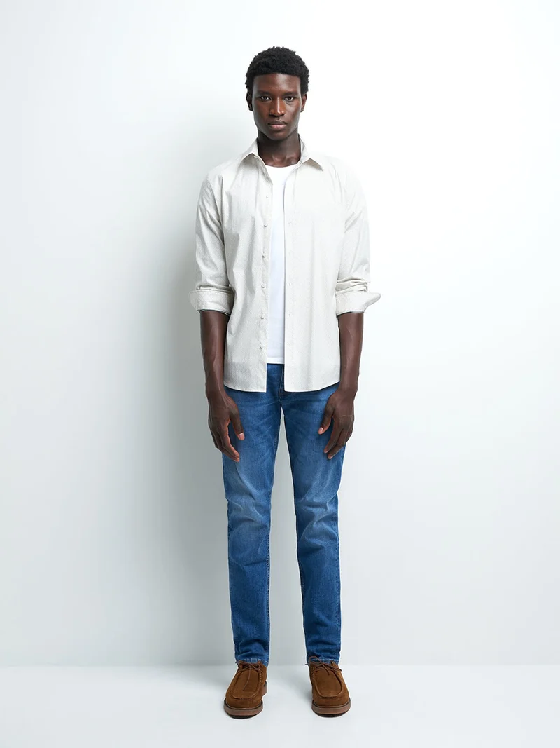 Chemise extra-slim stretch géométrique