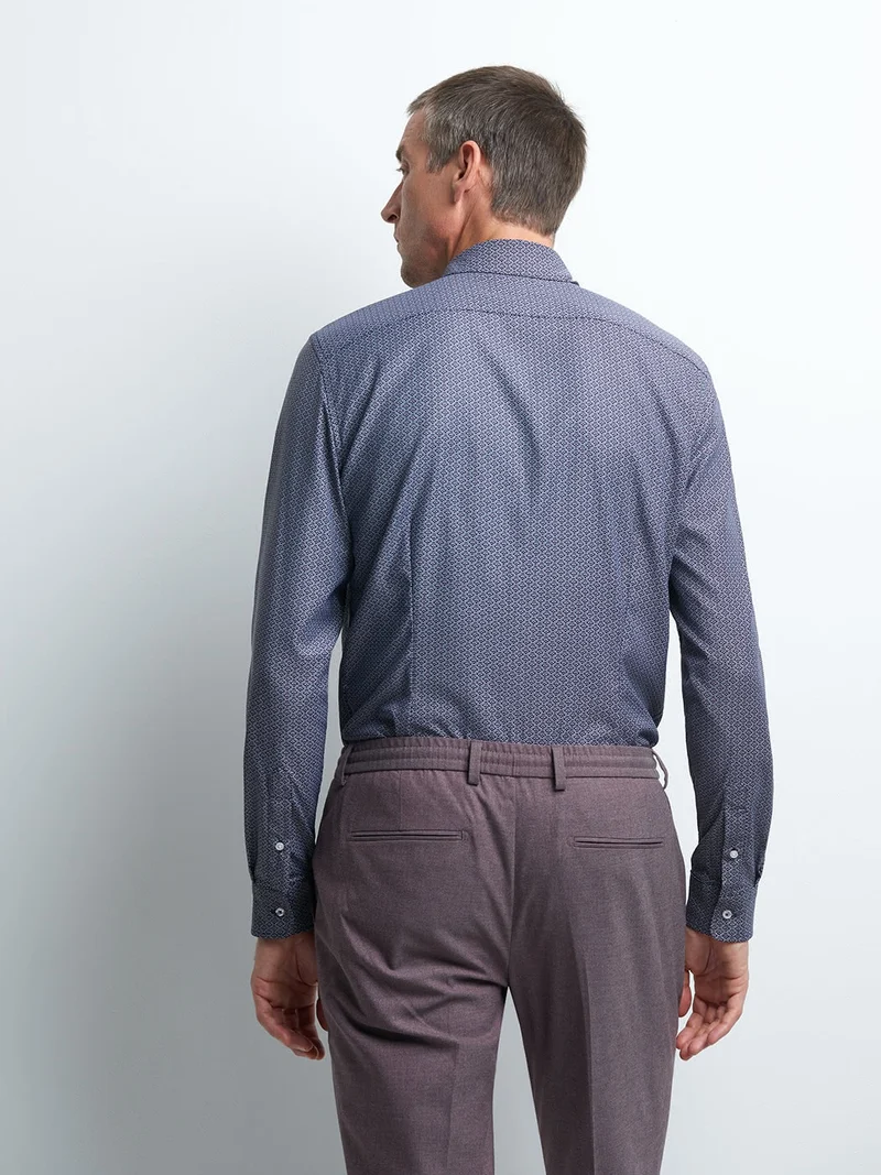 Chemise extra-slim stretch pied de puce