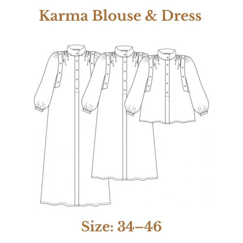 PATRON DE COUTURE PDF | Chemisier et robe Karma | Dress Your Body | BILINGUE (FR/EN)