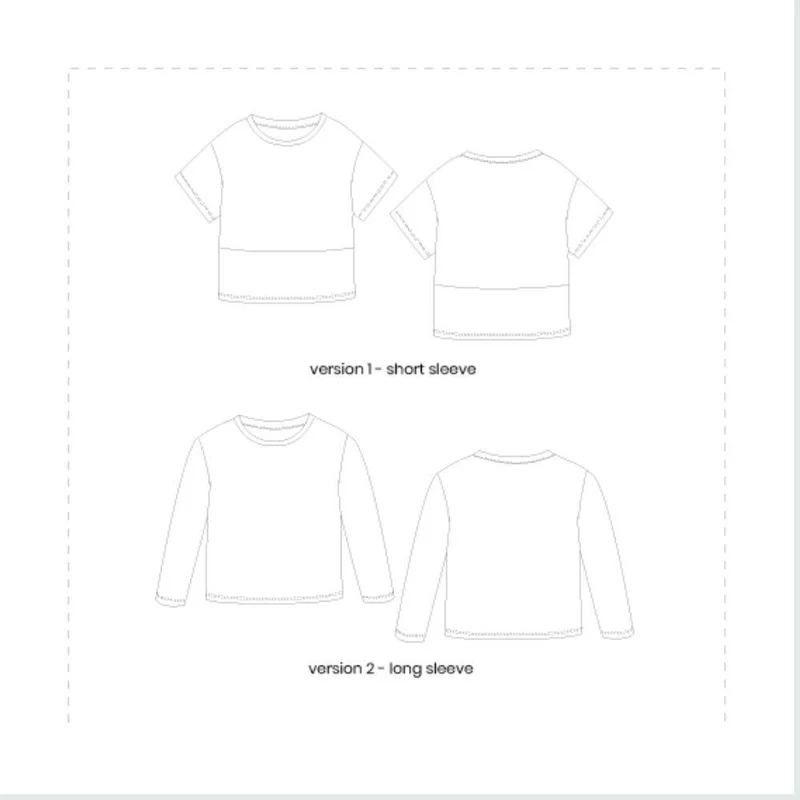 PATRON DE COUTURE PDF | T-shirt Lux | Pattern Paper Scissors | UNISEXE