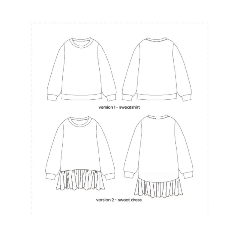 PATRON DE COUTURE PDF | Sweatshirt et robe Sparrow | Pattern Paper Scissors | UNISEXE